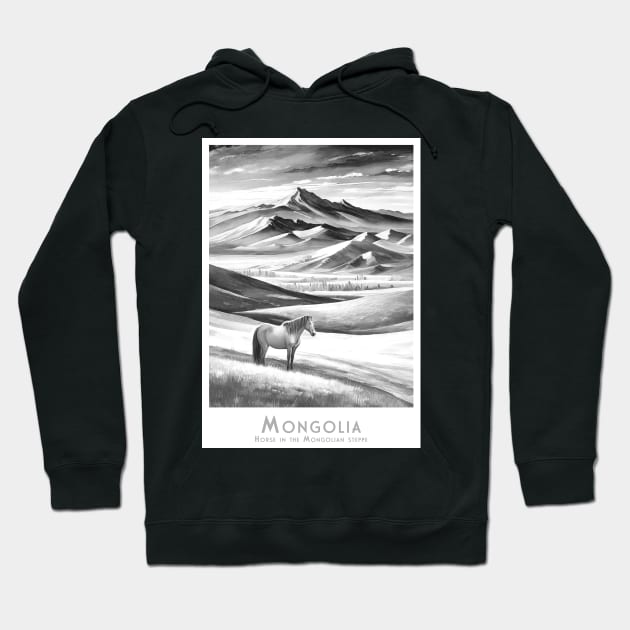 Majestic Mongolian Steed - Steppe Horse Hoodie by POD24